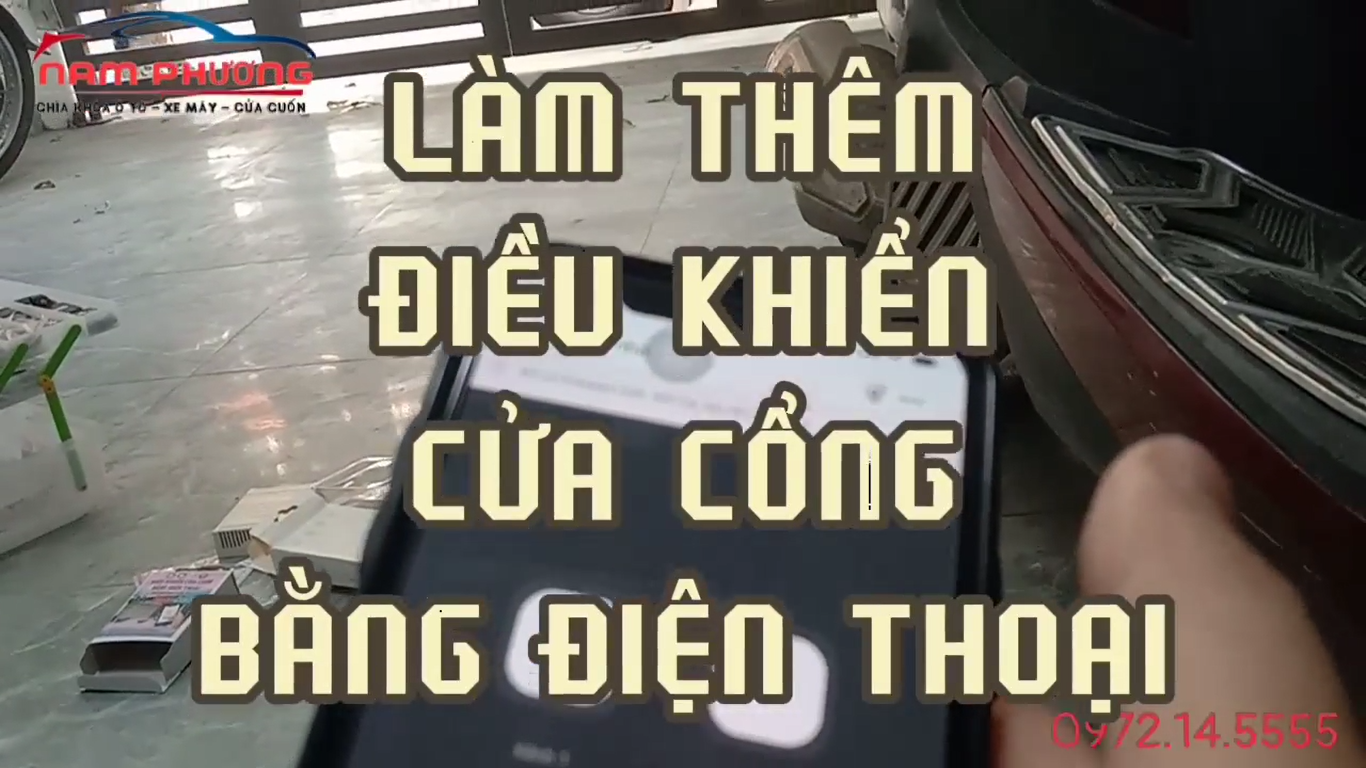 Làm thêm điều khiển cổng bằng điện thoại tại Cẩm Phả