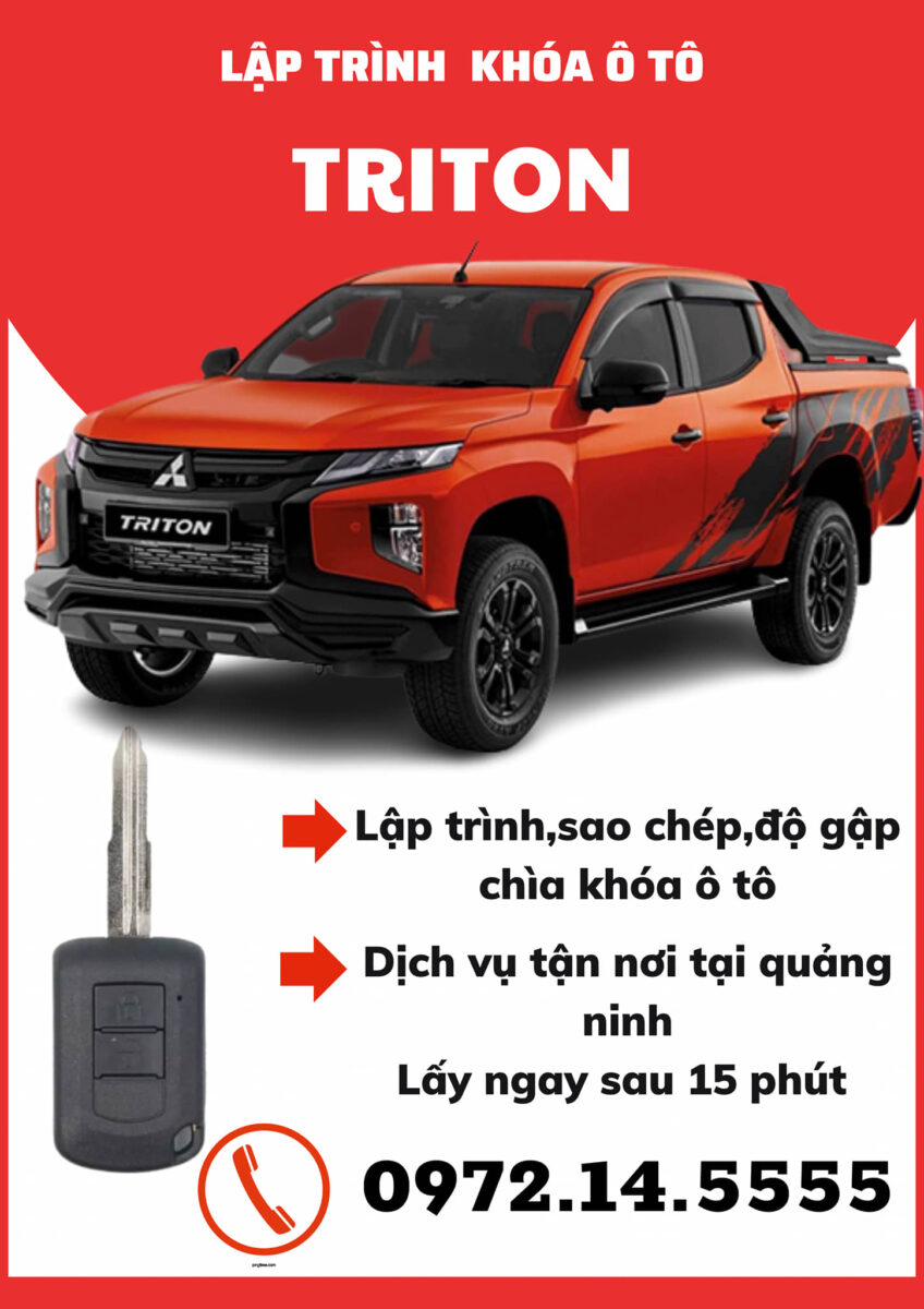 Làm thêm chìa khóa Mitsubishi Triton tại Trới | Làm chìa khóa ô tô tại Hoành Bồ|Làm khóa cửa cuốn tại Hoành Bồ